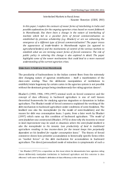 Interlocked Markets in Rural Areas.