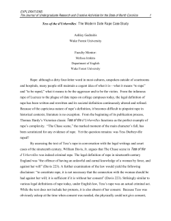 Tess of the d`Urbervilles: The Modern Date Rape Case Study