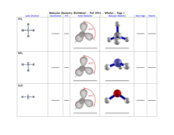 Molecular Geometry Worksheet &hellip; Fall 2016 &hellip; Whelan &hellip; Page 1