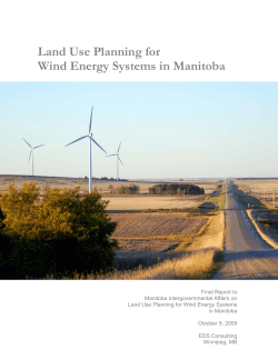 Land Use Planning for Wind Energy Systems in Manitoba