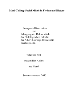 Mind-Telling. Social Minds in Fiction and History