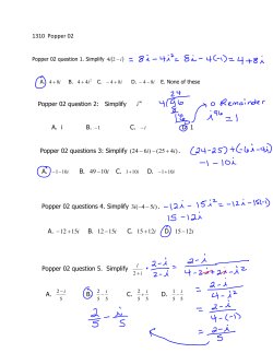 1310 Popper 02 Popper 02 question 2: Simplify 96 A. i B. 1 C. i