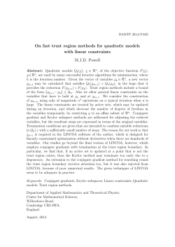 On fast trust region methods for quadratic models with linear