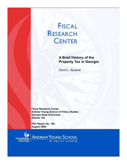 A Brief History of the Property Tax in Georgia