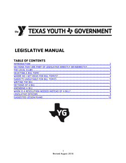 legislative manual - YMCA Texas Youth and Government
