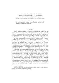 NORMAL BASES OF PI-ALGEBRAS 1. Height In this survey we