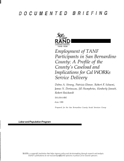 Employment of TANF Participants in San Bernardino County: A