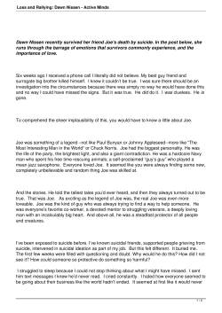 Loss and Rallying: Dawn Nissen