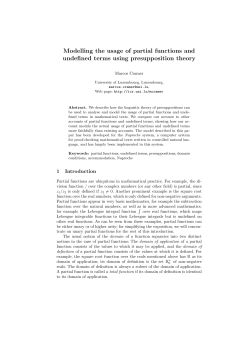 Modelling the usage of partial functions and undefined terms using
