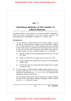 The p Block Elements Questions