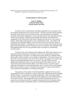 President Bush as Chief Executive - James P. Pfiffner