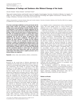 Persistence of Feelings and Sentience after Bilateral Damage of the