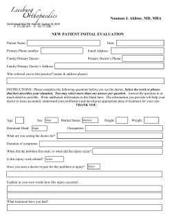 New Patient History Form &ndash; Electronic Version