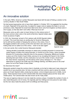 An innovative solution - Royal Australian Mint