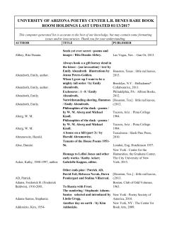 here - University of Arizona Poetry Center