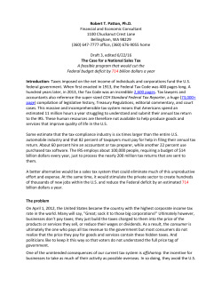 The Case for a National Sales Tax - NW Liberty Road | Wake