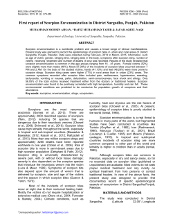 First report of scorpion envenomization in district Sargodha