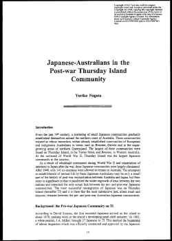 Japanese-Australians in. the Post-war Thursday Island