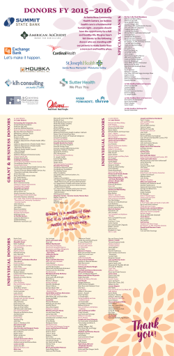 Our Donors - Santa Rosa Community Health Centers