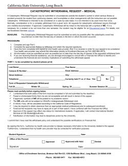 Catastrophic Withdrawal Request - Medical