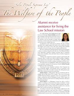 The Welfare of the People is the H - Duquesne University School of