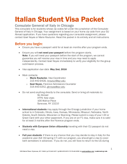 Italian Student Visa Packet - SU Abroad