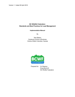 Implementation Manual - BC Wildlife Federation