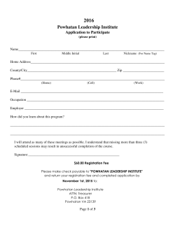 Powhatan Leadership Institute - Powhatan Chamber of Commerce