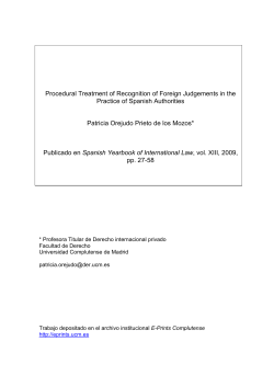 Procedural Treatment of Recognition of Foreign Judgements in the