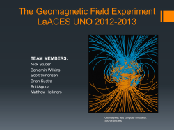 The Geomagnetic Field Experiment LaACES UNO 2012-2013