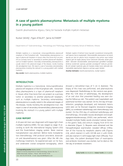 A case of gastric plasmacytoma: Metastasis of multiple myeloma in a