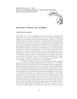 LEGENDS OF TROLLS AND THE BIBLE Camilla Asplund