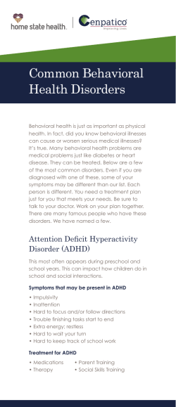 Common Behavioral Health Disorders