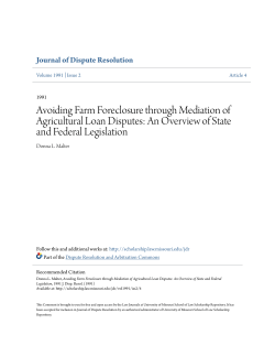 Avoiding Farm Foreclosure through Mediation of Agricultural Loan