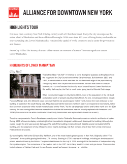 ALLIANCE FOR DOWNTOWN NEW YORK