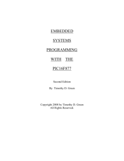 Embedded Systems Programming With The PIC16F877