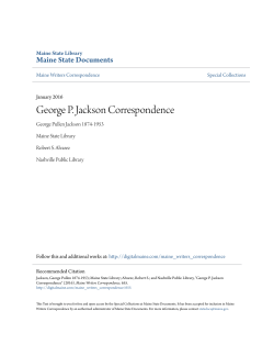 George P. Jackson Correspondence