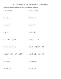 ADDING AND SUBTRACTING RADICAL EXPRESSIONS