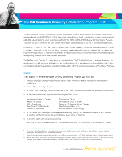2016 Bernbach Scholar Application