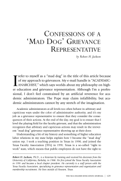 confessions of a `mad dog` grievance representative