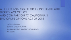 a policy analysis of oregon`s death with dignity act of 1997and