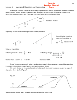 Lesson 6 Angles of Elevation and Depression