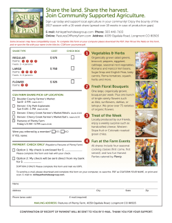 CSA Form - Pastures of Plenty