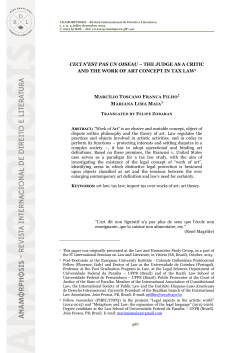 ceci n`est pas un oiseau &ndash; the judge as a critic and the work of art
