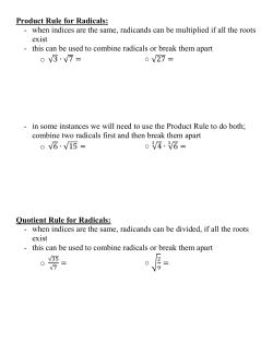 Simplifying Radicals