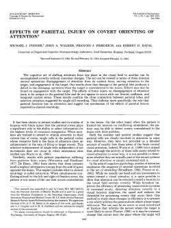 effects of parietal injury on covert orienting of attention