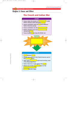 Cause and Effect The French and Indian War