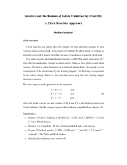 Kinetics and Mechanism of Iodide Oxidation by