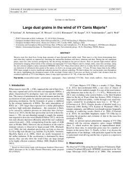 Large dust grains in the wind of VY Canis Majoris