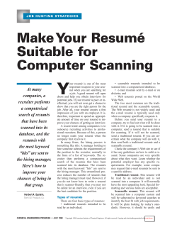 Make Your Resum&eacute; Suitable for Computer Scanning